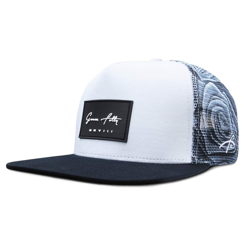 Grace Folly Trucker Hat for Men & Women. Snapback Mesh Caps (US, Alpha, One Size, One Size, Rose- Gray) - Image 1